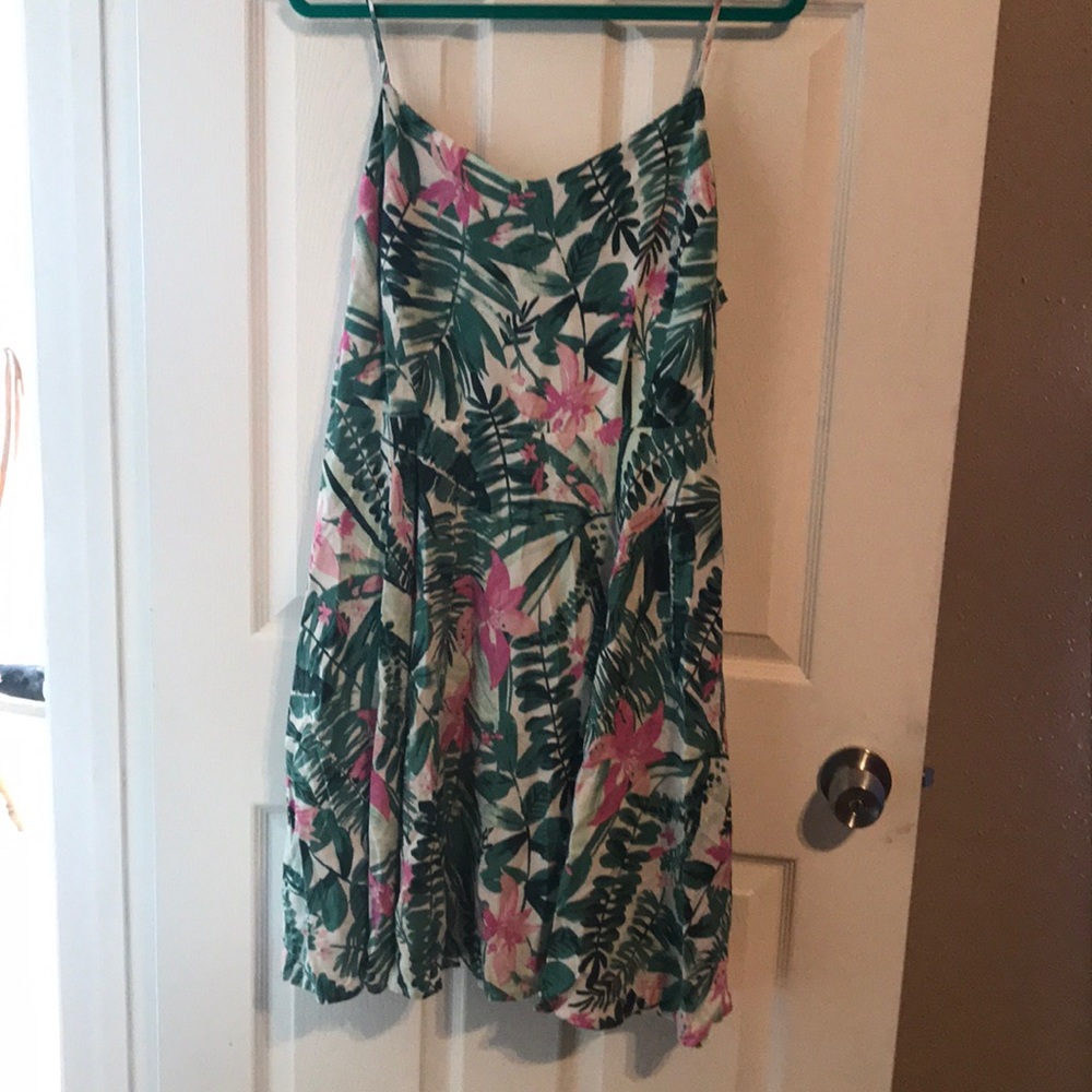 Old Navy Palm print fit and flare sundress